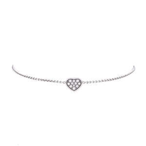 Chopard Miss Happy Diamond Heart Bracelet 18K White Gold with Diamonds